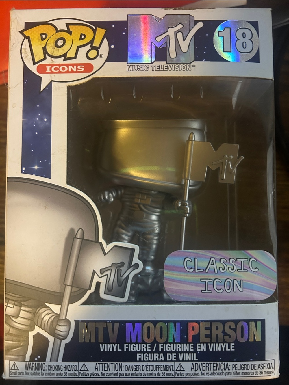 Funko Pop! Icons MTV Moon Person Vinyl Figure - Metallic Silver